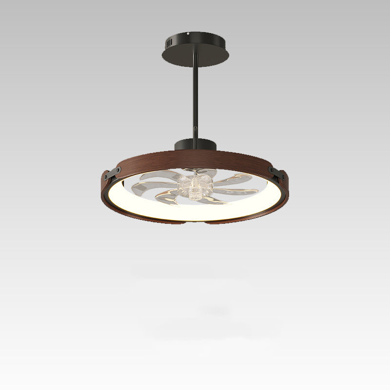 Contemporary Scandinavian Wood Acrylic LED Ceiling Fan Light for Dining Room