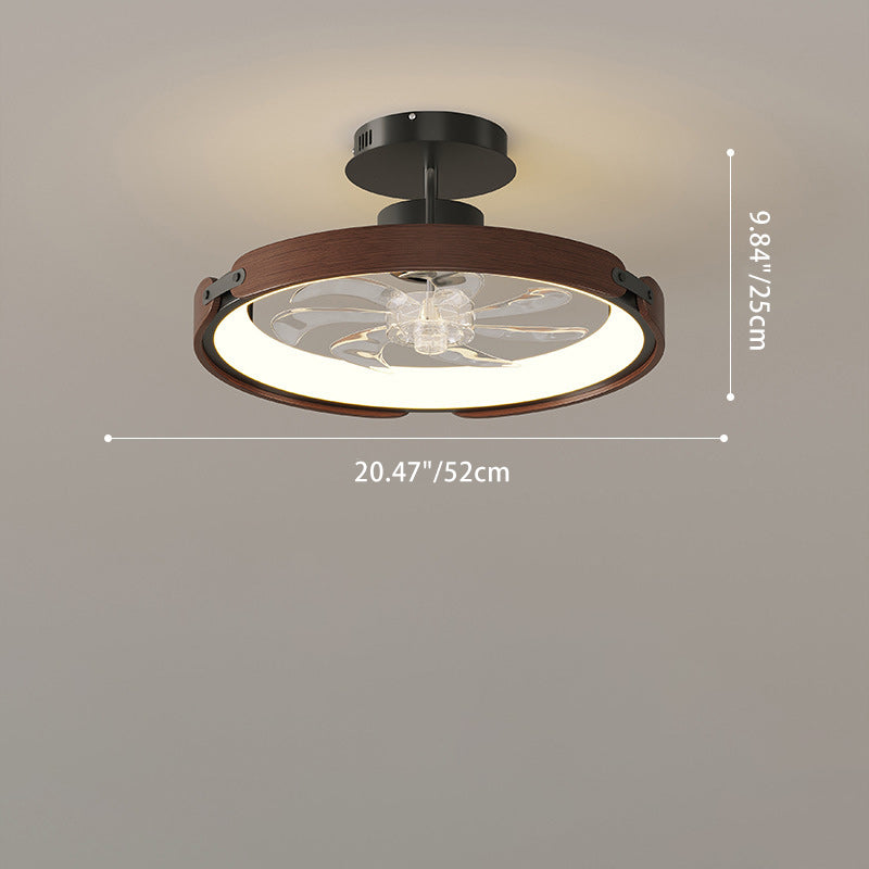 Contemporary Scandinavian Wood Acrylic LED Ceiling Fan Light for Dining Room