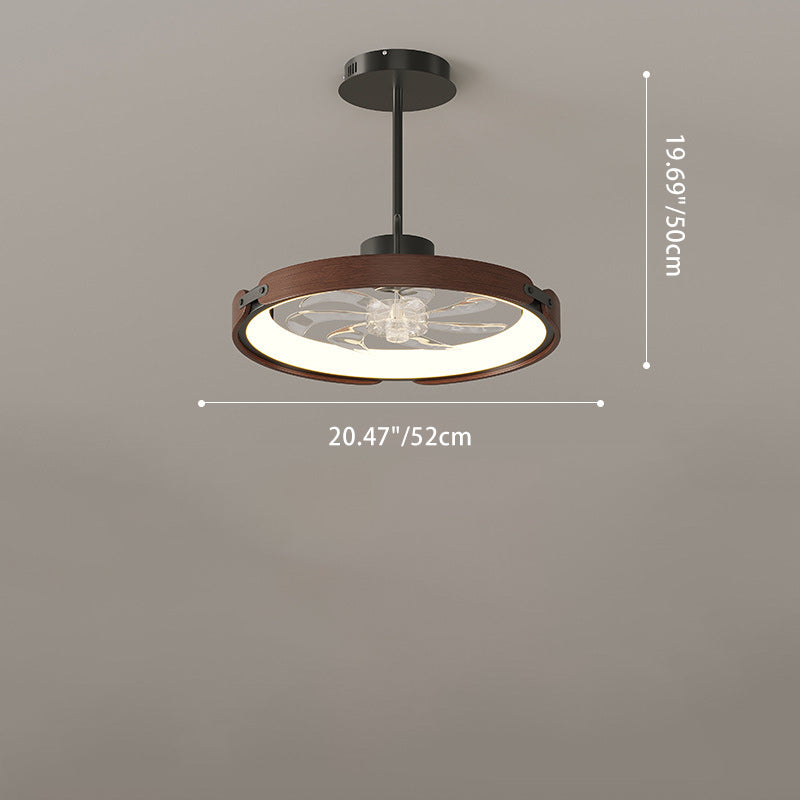 Contemporary Scandinavian Wood Acrylic LED Ceiling Fan Light for Dining Room
