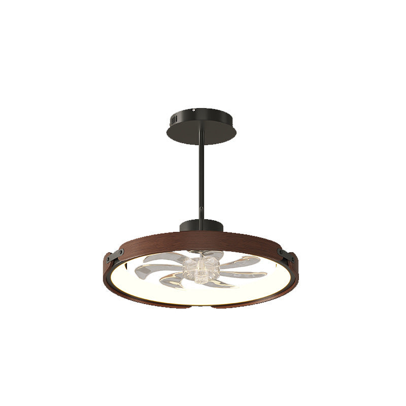 Contemporary Scandinavian Wood Acrylic LED Ceiling Fan Light for Dining Room