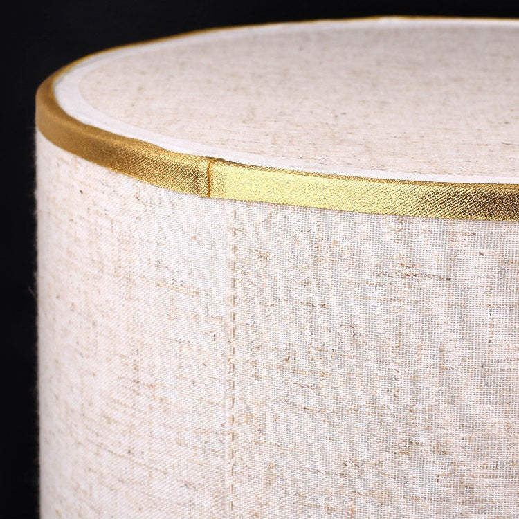 Contemporary Retro Fabric Metal Cylinder Touch Sensor Dimmable 1-Light Table Lamp for Bedside Nightstand, Modern Touch Control Desk Lamp, Adjustable Brightness, Stylish Bedroom Lighting Fixture, Cozy Home Decor, Energy Efficient LED Compatible Lamp
