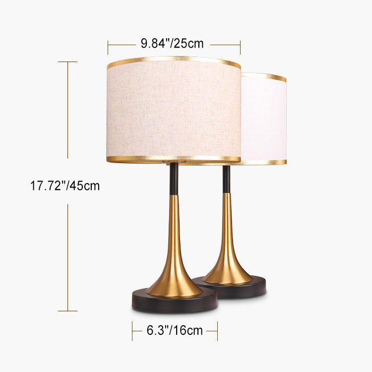 Contemporary Retro Dimmable Metal Cylinder Touch Sensor Table Lamp for Bedside