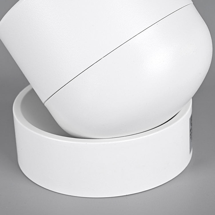 Modern Aluminum Rotatable LED Round Ceiling Light - Semi-Flush Mount for Living Room