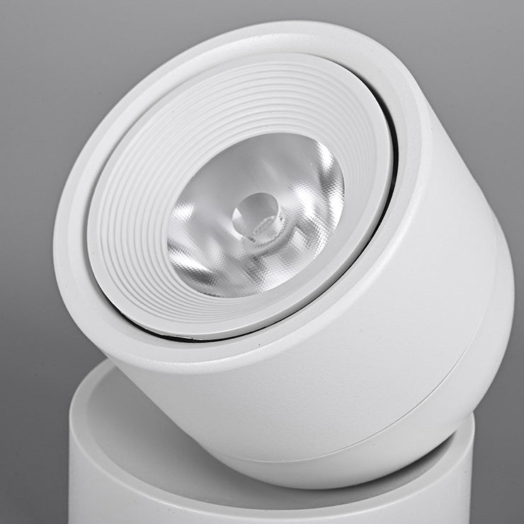 Contemporary Scandinavian Rotatable Aluminum Round LED Ceiling Light - Semi-Flush Mount for Living Room