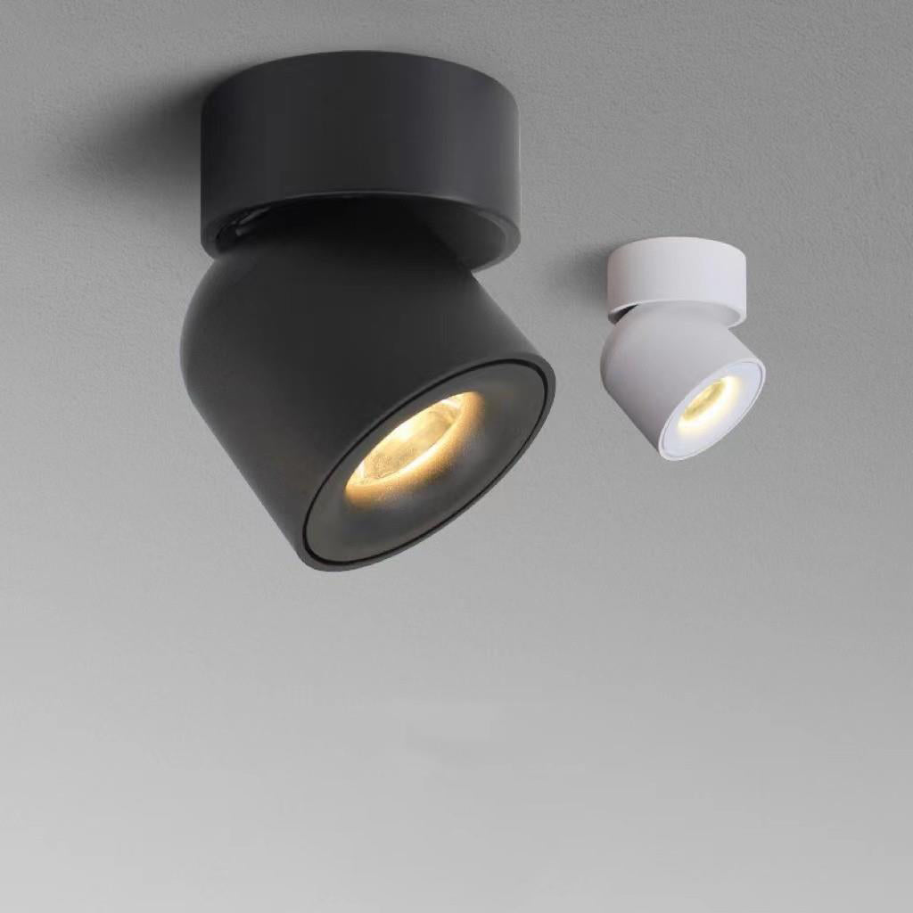 Modern Aluminum Rotatable LED Round Ceiling Light - Semi-Flush Mount for Living Room