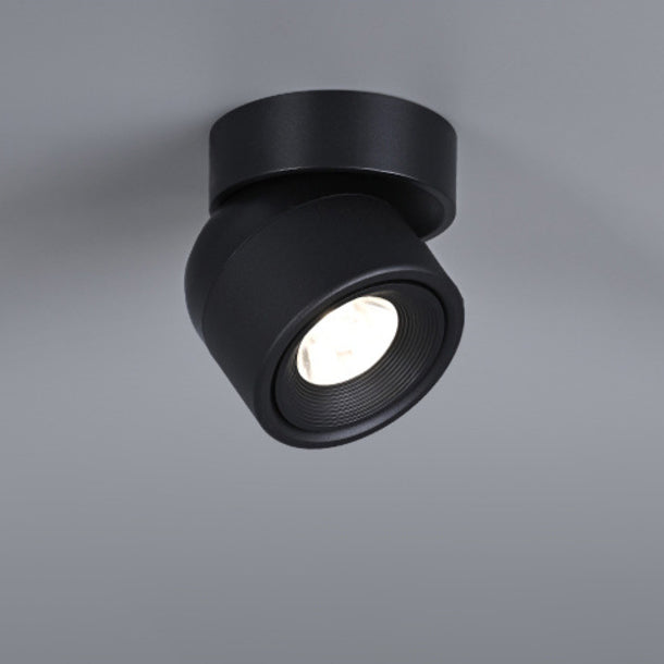 Modern Aluminum Rotatable LED Round Ceiling Light - Semi-Flush Mount for Living Room
