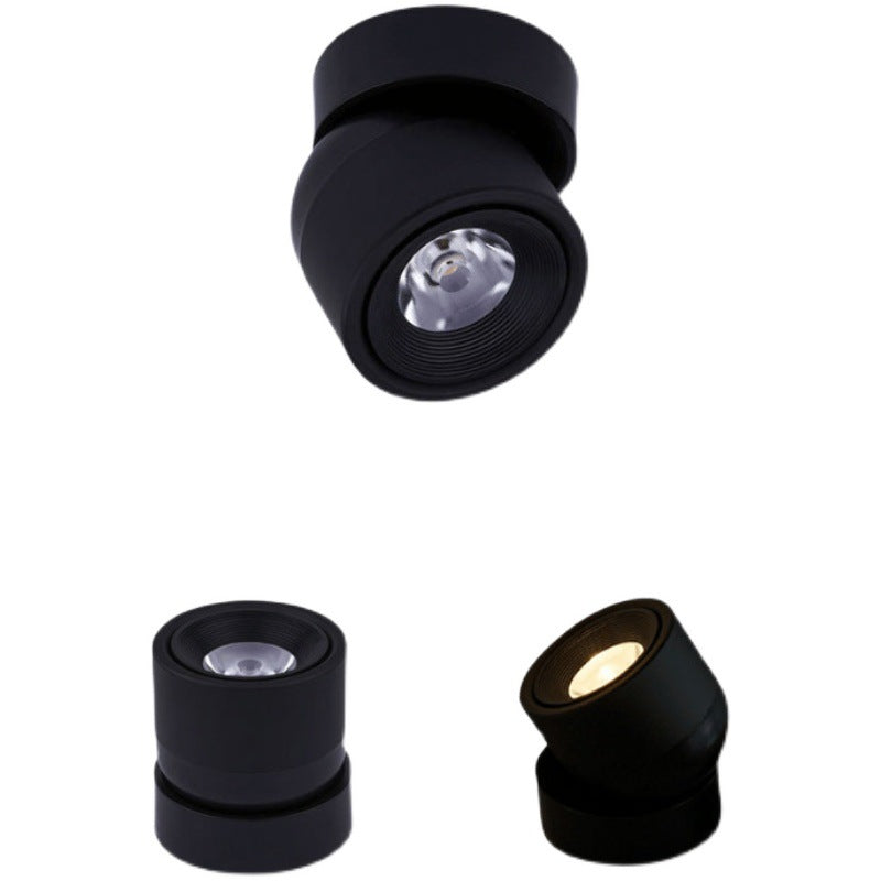 Modern Aluminum Rotatable LED Round Ceiling Light - Semi-Flush Mount for Living Room