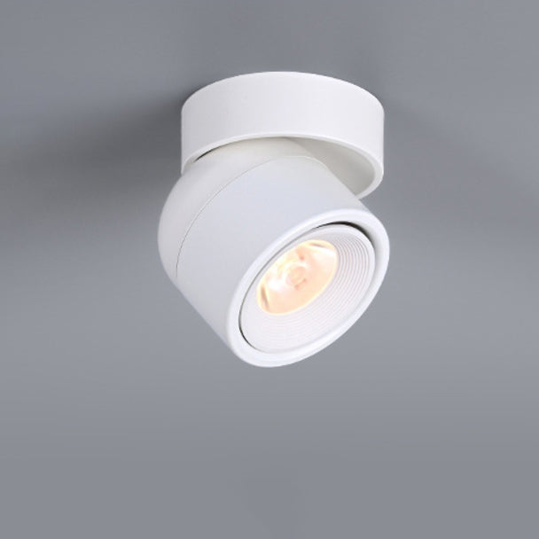 Modern Aluminum Rotatable LED Round Ceiling Light - Semi-Flush Mount for Living Room