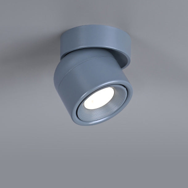Contemporary Scandinavian Rotatable Aluminum Round LED Ceiling Light - Semi-Flush Mount for Living Room