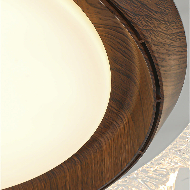 Contemporary Retro Round Lace LED Ceiling Fan Light - ABS, Acrylic Flush Mount for Bedroom