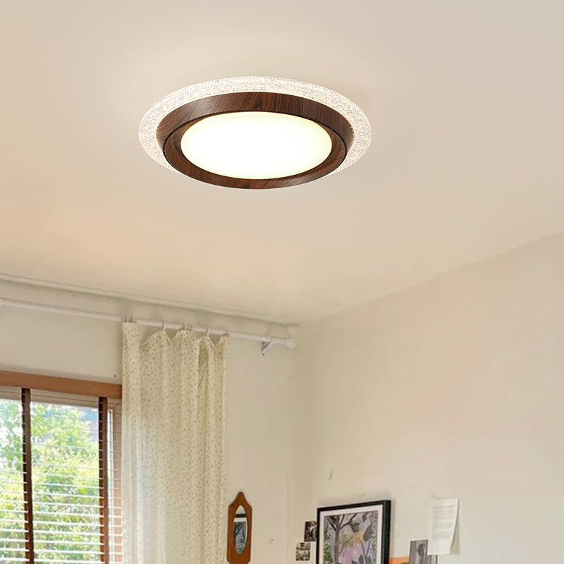 Contemporary Retro Round Lace LED Ceiling Fan Light - ABS, Acrylic Flush Mount for Bedroom