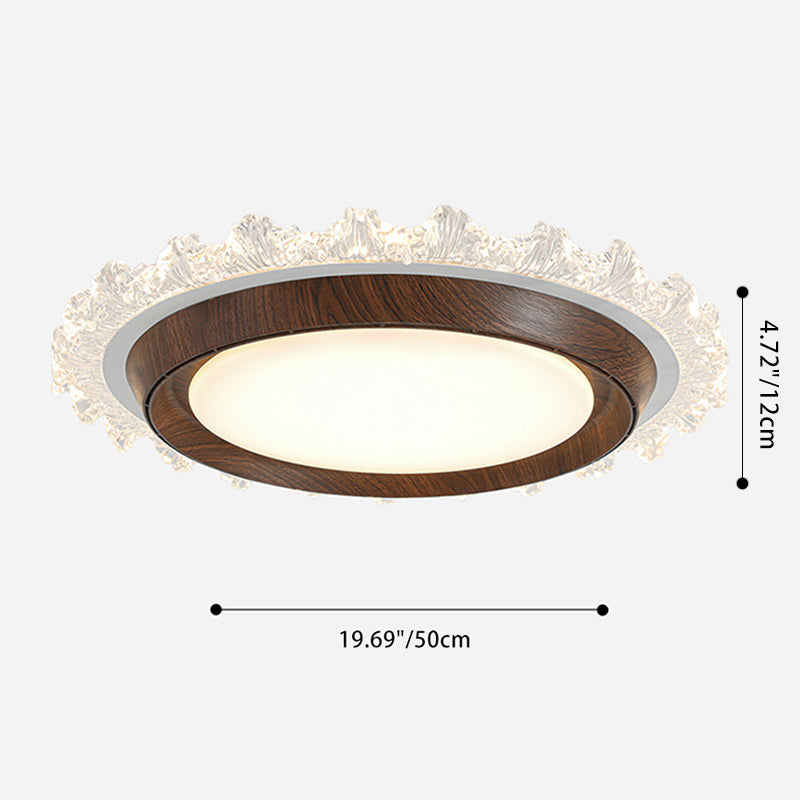 Contemporary Retro Round Lace LED Ceiling Fan Light - ABS, Acrylic Flush Mount for Bedroom