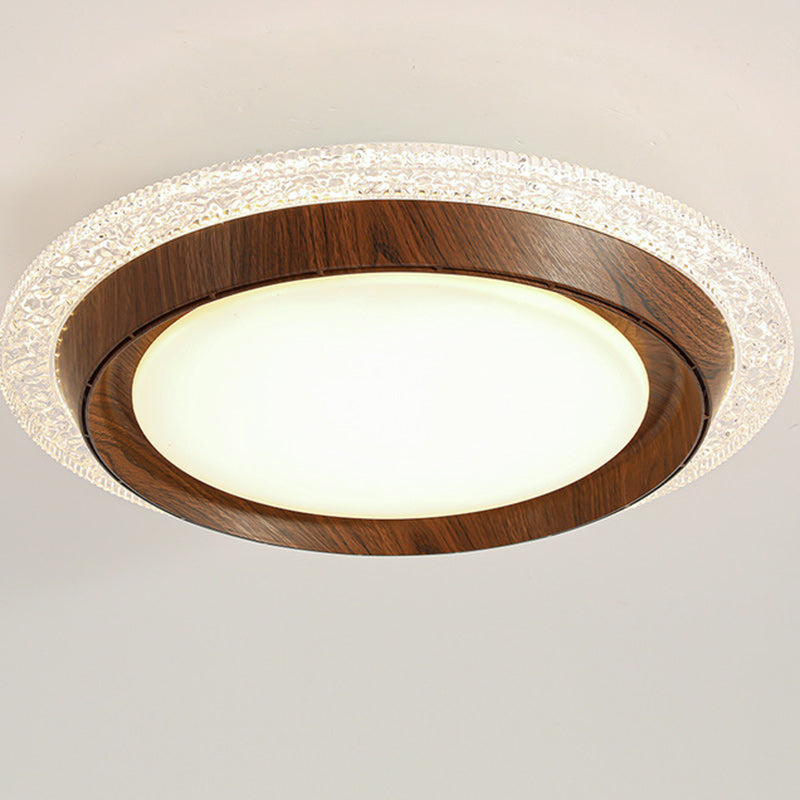 Contemporary Retro Round Lace LED Ceiling Fan Light - ABS, Acrylic Flush Mount for Bedroom