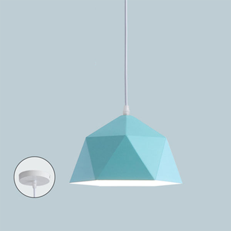 Geometric Scandinavian Iron Pendant Light - Modern Rhombus 1-Light for Dining Room