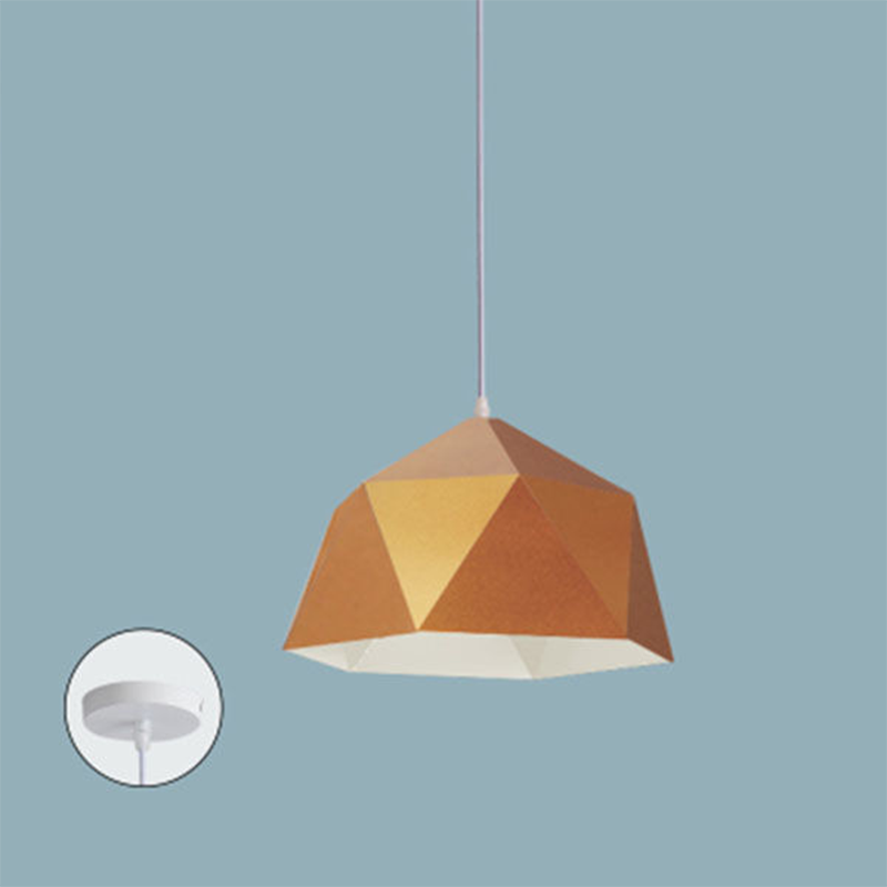 Geometric Scandinavian Iron Pendant Light - Modern Rhombus 1-Light for Dining Room
