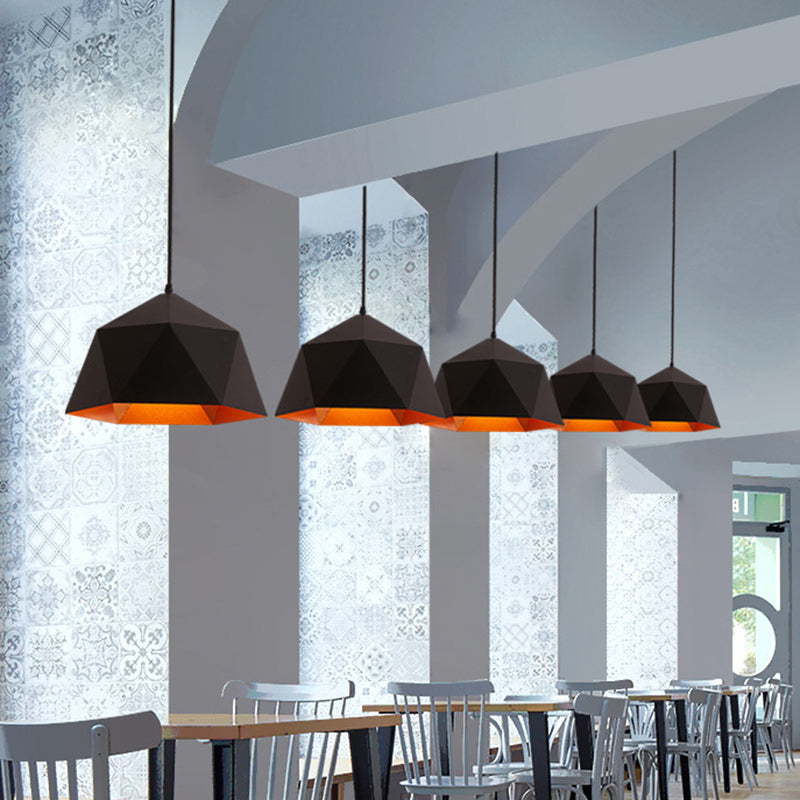 Geometric Scandinavian Iron Pendant Light - Modern Rhombus 1-Light for Dining Room