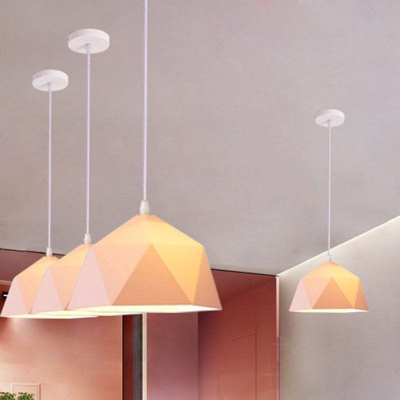 Geometric Scandinavian Iron Pendant Light - Modern Rhombus 1-Light for Dining Room