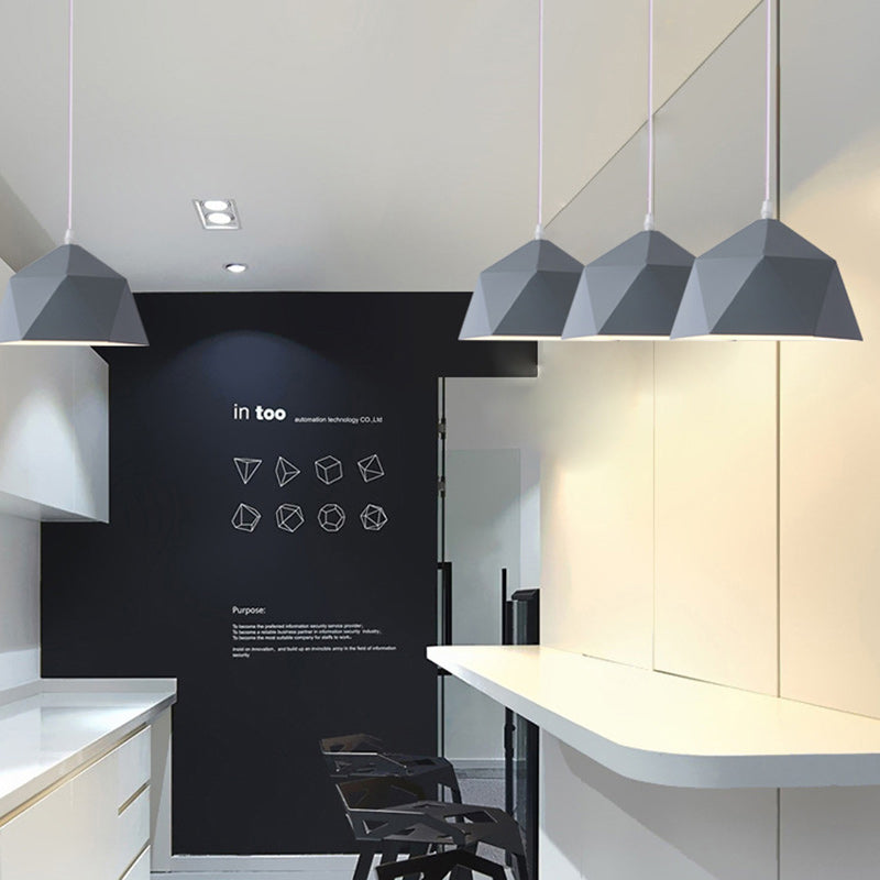 Geometric Scandinavian Iron Pendant Light - Modern Rhombus 1-Light for Dining Room