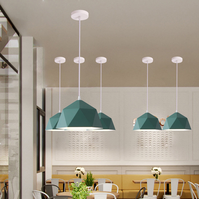 Geometric Scandinavian Iron Pendant Light - Modern Rhombus 1-Light for Dining Room