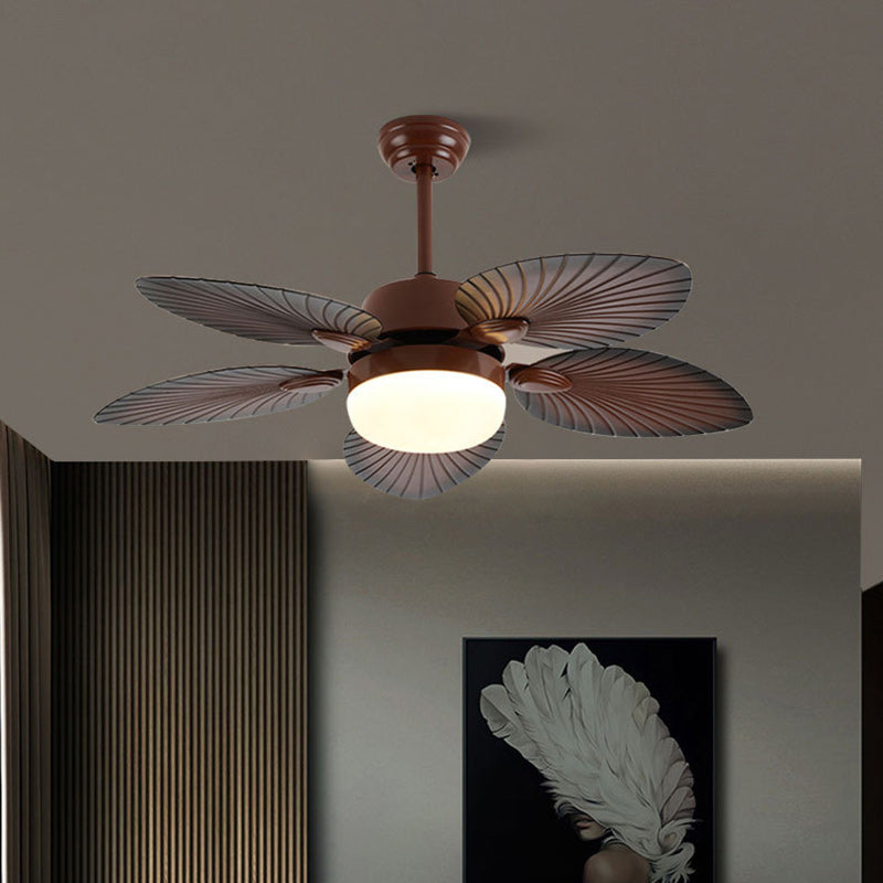 Contemporary Retro Acrylic Round Banana Leaf LED Downrod Ceiling Fan Light  

Enhance your living room with this stylish contemporary retro ceiling fan light. Crafted from durable ABS acrylic, it features a unique round banana leaf design that adds a fres