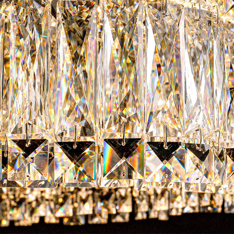 Modern Luxury Crystal Wave LED Chandelier for Dining Room Island Light