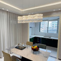 Modern Luxury Crystal Wave LED Chandelier for Dining Room Island Light