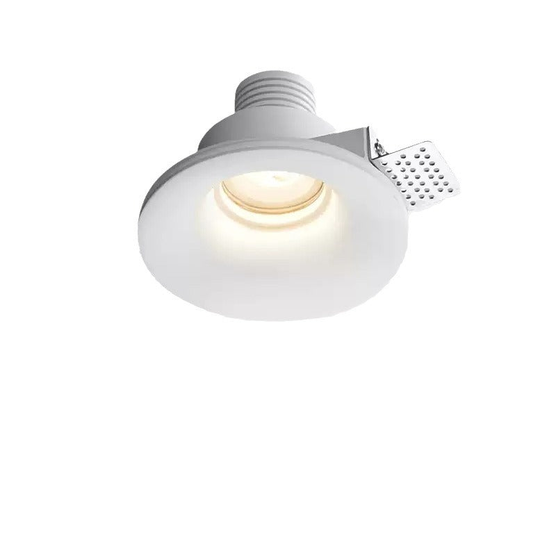 Modern Minimalist Round Square Plaster Embedded Spotlight Flush Mount Ceiling Light for Living Room
