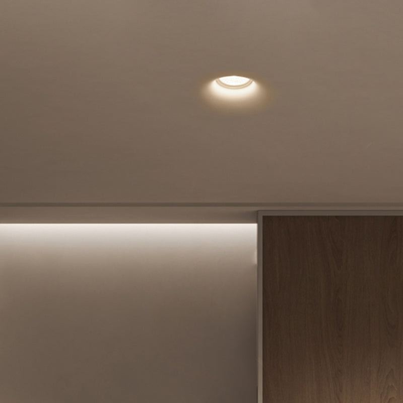 Modern Minimalist Round Square Plaster Embedded Spotlight Flush Mount Ceiling Light for Living Room