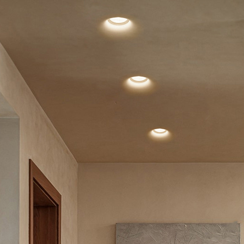Modern Minimalist Round Square Plaster Embedded Spotlight Flush Mount Ceiling Light for Living Room
