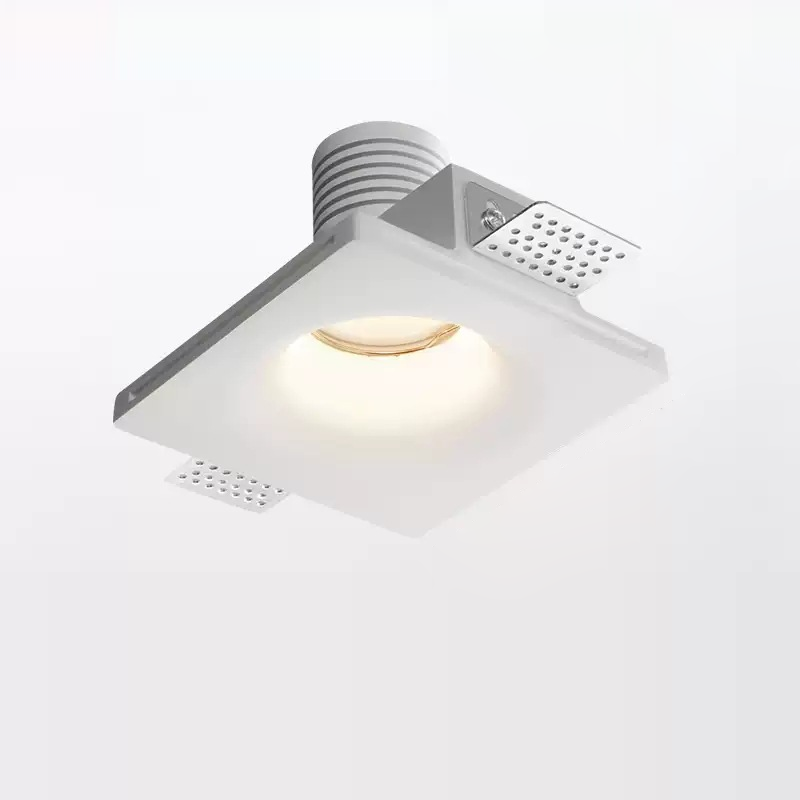 Modern Minimalist Round Square Plaster Embedded Spotlight Flush Mount Ceiling Light for Living Room