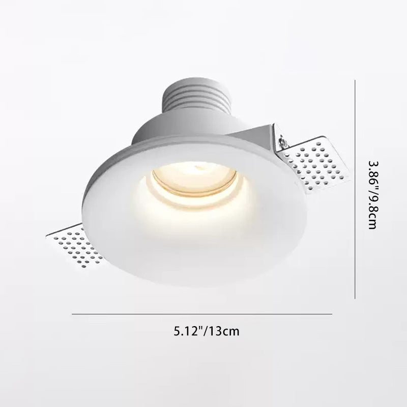 Modern Minimalist Round Square Plaster Embedded Spotlight Flush Mount Ceiling Light for Living Room