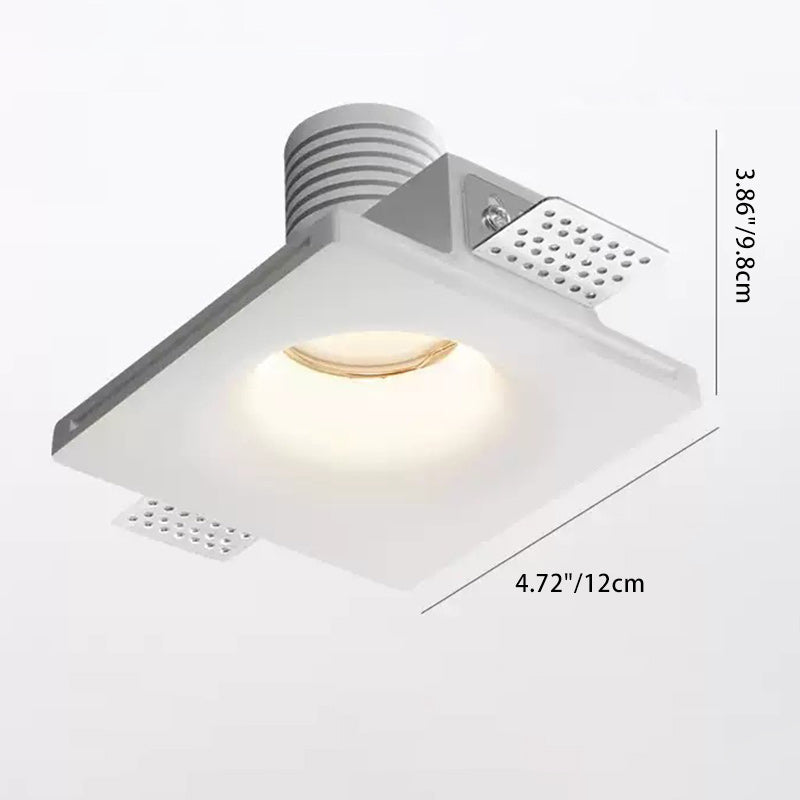 Modern Minimalist Round Square Plaster Embedded Spotlight Flush Mount Ceiling Light for Living Room