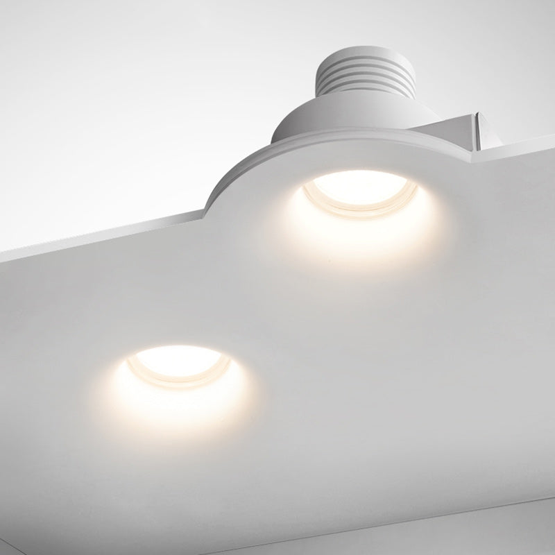 Modern Minimalist Round Square Plaster Embedded Spotlight Flush Mount Ceiling Light for Living Room