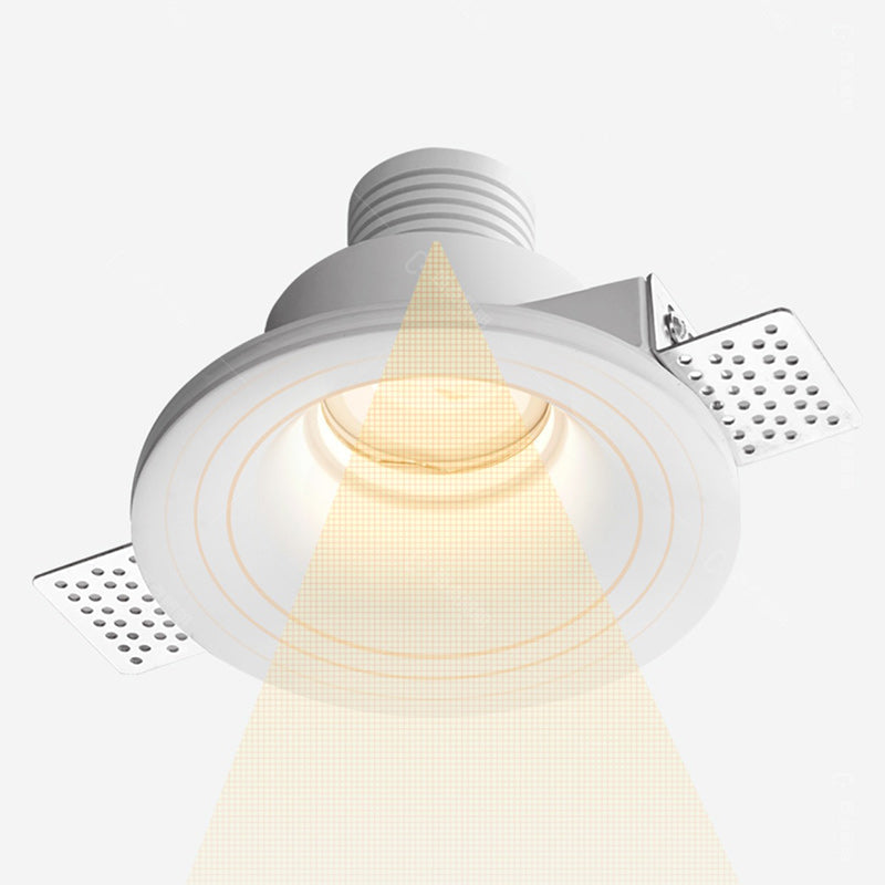 Modern Minimalist Round Square Plaster Embedded Spotlight Flush Mount Ceiling Light for Living Room