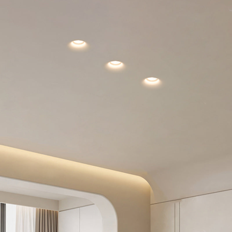Modern Minimalist Round Square Plaster Embedded Spotlight Flush Mount Ceiling Light for Living Room