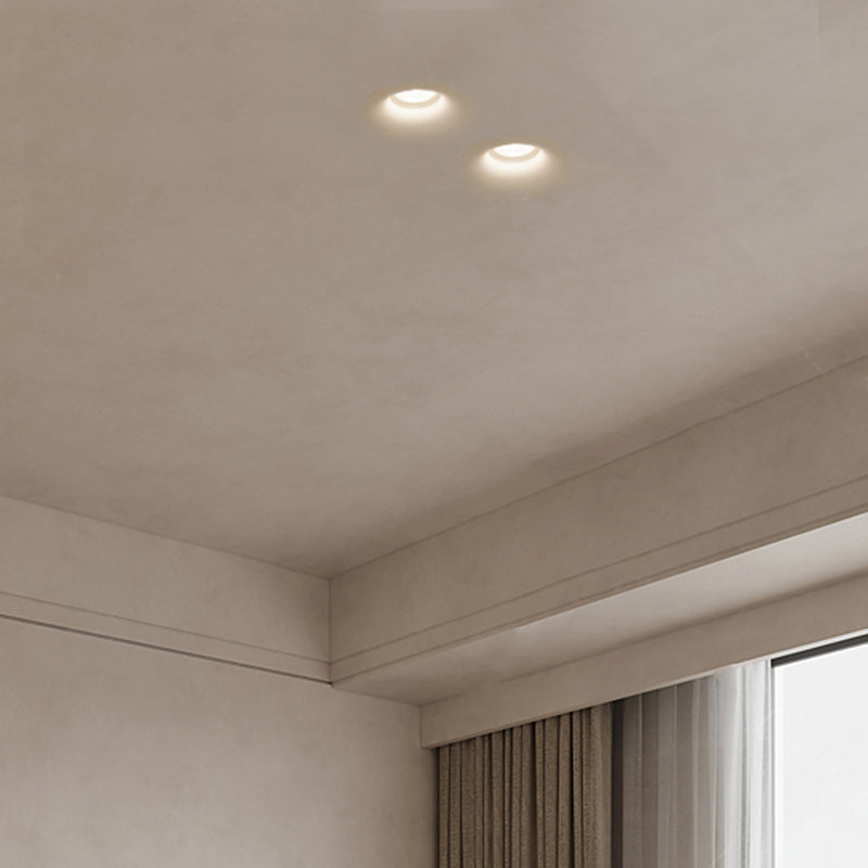 Modern Minimalist Round Square Plaster Embedded Spotlight Flush Mount Ceiling Light for Living Room