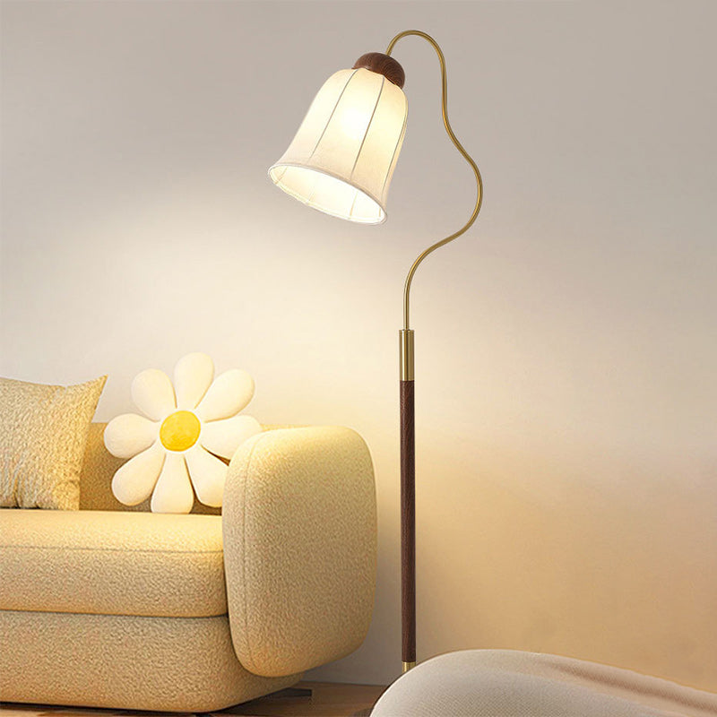Traditional French Bell Metal Floor Lamp - 1-Light Design for Living Room Elegance