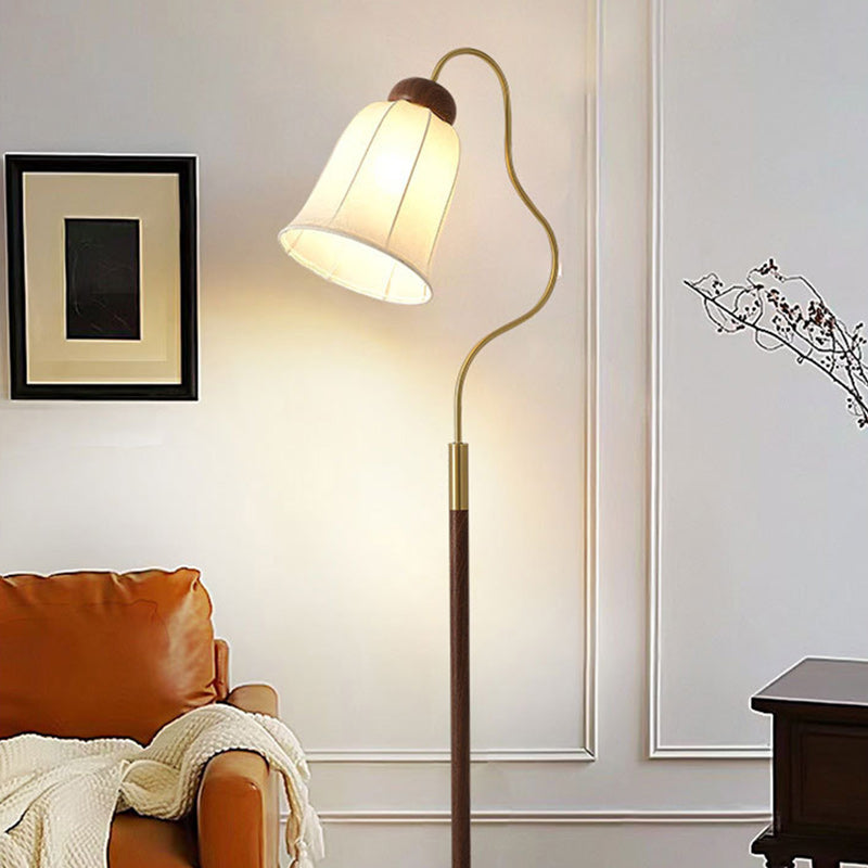 Traditional French Bell Metal Floor Lamp - 1-Light Design for Living Room Elegance