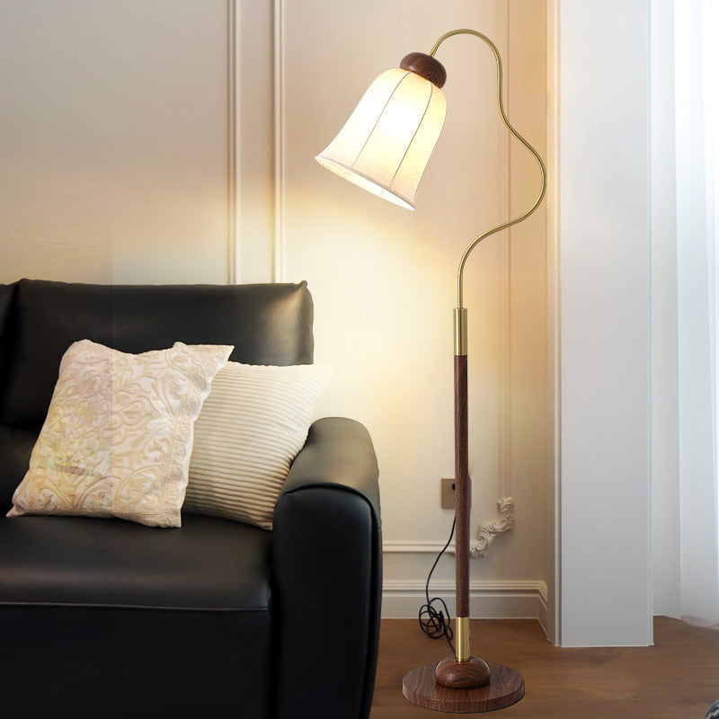 Traditional French Bell Metal Floor Lamp - 1-Light Design for Living Room Elegance