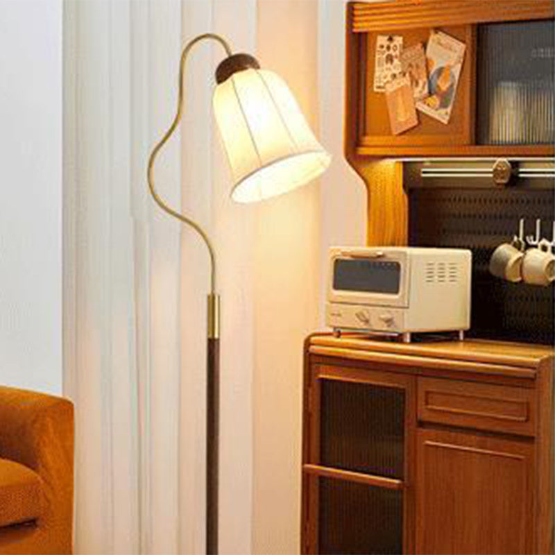 Traditional French Bell Metal Floor Lamp - 1-Light Design for Living Room Elegance