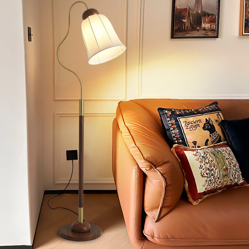 Traditional French Bell Metal Floor Lamp - 1-Light Design for Living Room Elegance