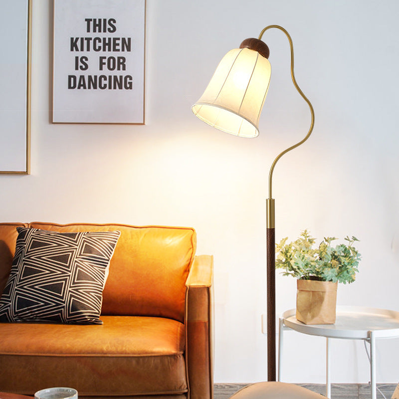 Traditional French Bell Metal Floor Lamp - 1-Light Design for Living Room Elegance