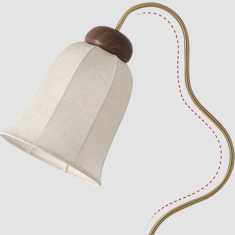 Traditional French Bell Metal Floor Lamp - 1-Light Design for Living Room Elegance