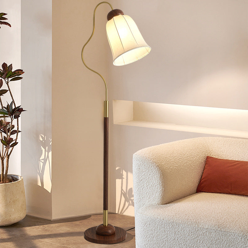 Traditional French Bell Metal Floor Lamp - 1-Light Design for Living Room Elegance