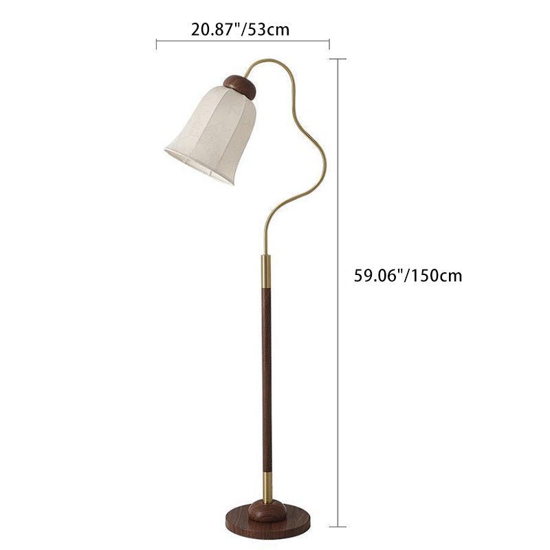 Traditional French Bell Metal Floor Lamp - 1-Light Design for Living Room Elegance