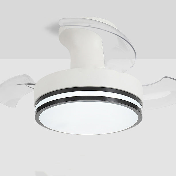 Contemporary Nordic Round LED Semi-Flush Mount Ceiling Fan Light - Iron Acrylic Design for Living Room