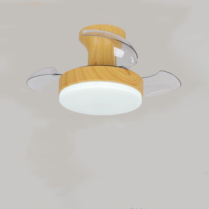 Contemporary Nordic Round LED Semi-Flush Mount Ceiling Fan Light - Iron Acrylic Design for Living Room