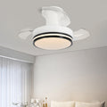 Contemporary Nordic Round LED Semi-Flush Mount Ceiling Fan Light - Iron Acrylic Design for Living Room