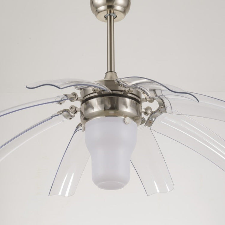 Traditional Vintage LED Downrods Ceiling Fan Light - ABS Acrylic Metal Cone for Living Room
