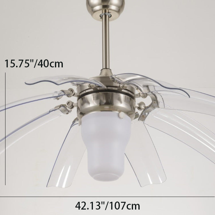 Traditional Vintage LED Downrods Ceiling Fan Light - ABS Acrylic Metal Cone for Living Room